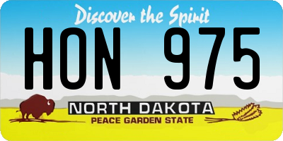 ND license plate HON975