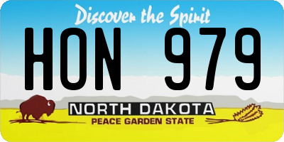 ND license plate HON979