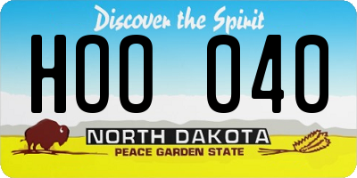 ND license plate HOO040