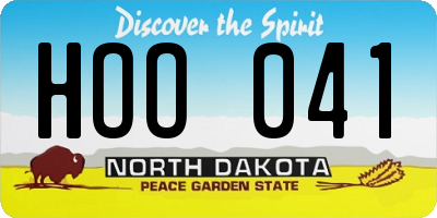 ND license plate HOO041