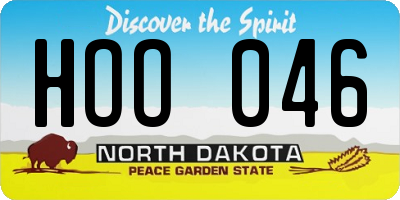 ND license plate HOO046