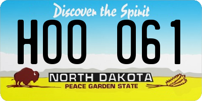 ND license plate HOO061