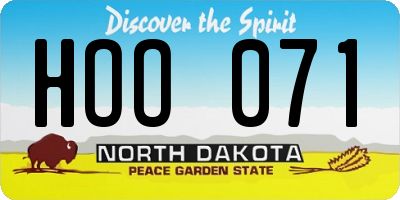 ND license plate HOO071