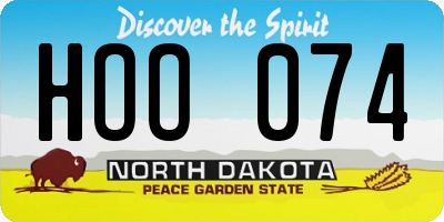 ND license plate HOO074
