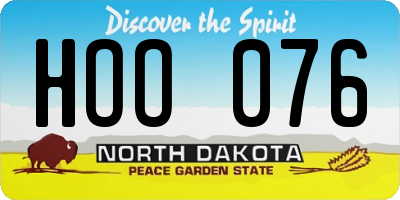 ND license plate HOO076