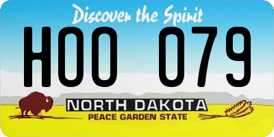 ND license plate HOO079