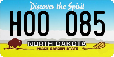ND license plate HOO085