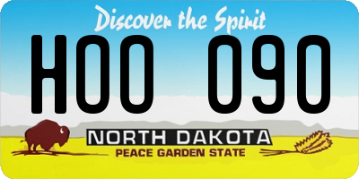 ND license plate HOO090