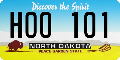 ND license plate HOO101