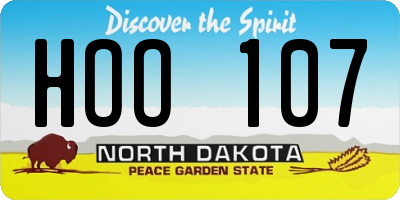ND license plate HOO107