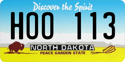 ND license plate HOO113