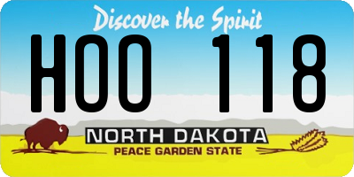 ND license plate HOO118