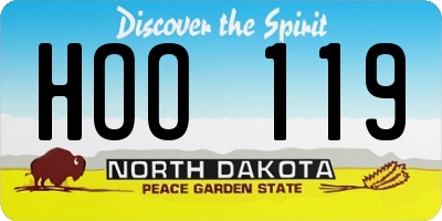 ND license plate HOO119