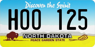ND license plate HOO125