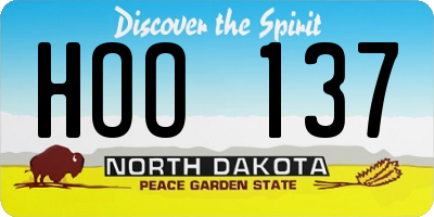 ND license plate HOO137
