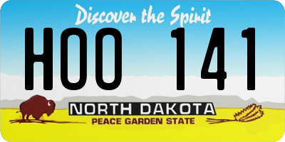 ND license plate HOO141