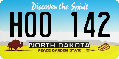 ND license plate HOO142