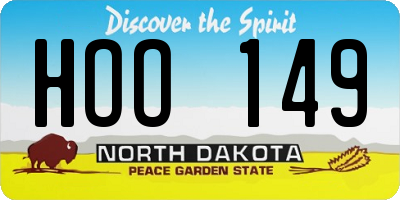 ND license plate HOO149