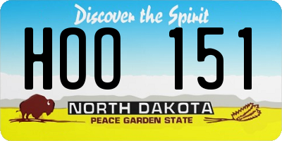 ND license plate HOO151