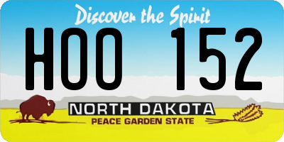 ND license plate HOO152