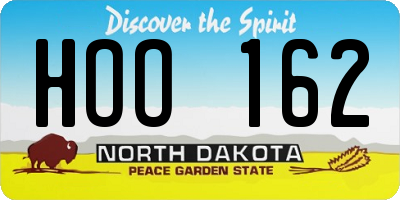 ND license plate HOO162