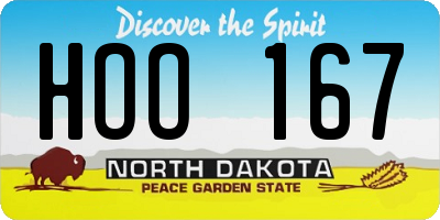 ND license plate HOO167