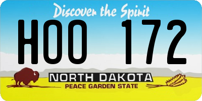 ND license plate HOO172