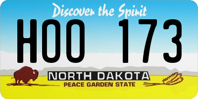 ND license plate HOO173