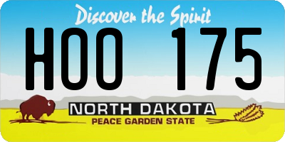 ND license plate HOO175