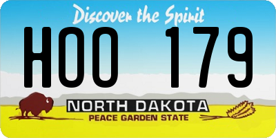 ND license plate HOO179