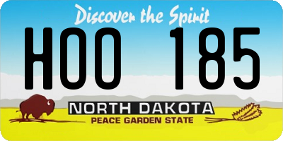 ND license plate HOO185