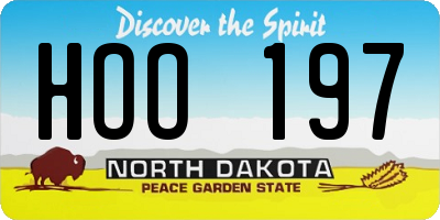 ND license plate HOO197