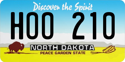 ND license plate HOO210