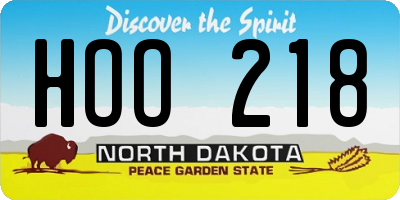 ND license plate HOO218