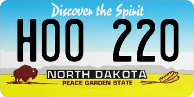 ND license plate HOO220