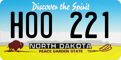 ND license plate HOO221