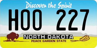 ND license plate HOO227