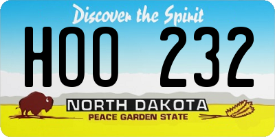 ND license plate HOO232