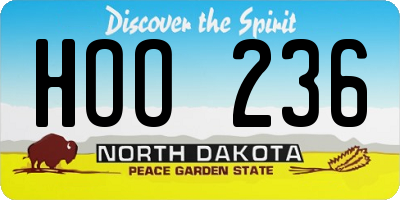 ND license plate HOO236