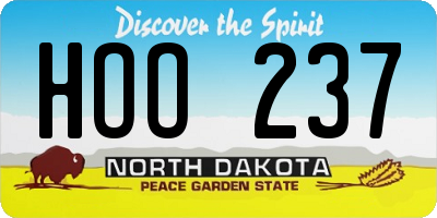 ND license plate HOO237
