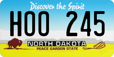 ND license plate HOO245