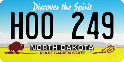 ND license plate HOO249