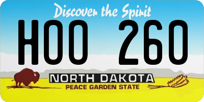ND license plate HOO260