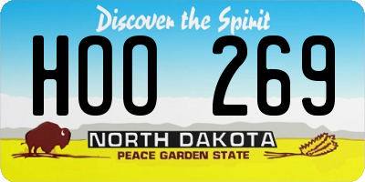 ND license plate HOO269