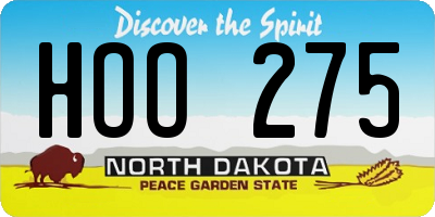 ND license plate HOO275