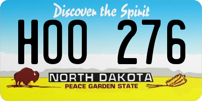 ND license plate HOO276