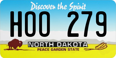 ND license plate HOO279