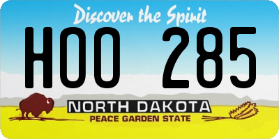 ND license plate HOO285