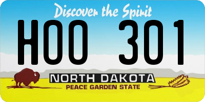 ND license plate HOO301