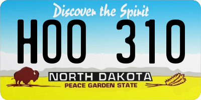 ND license plate HOO310